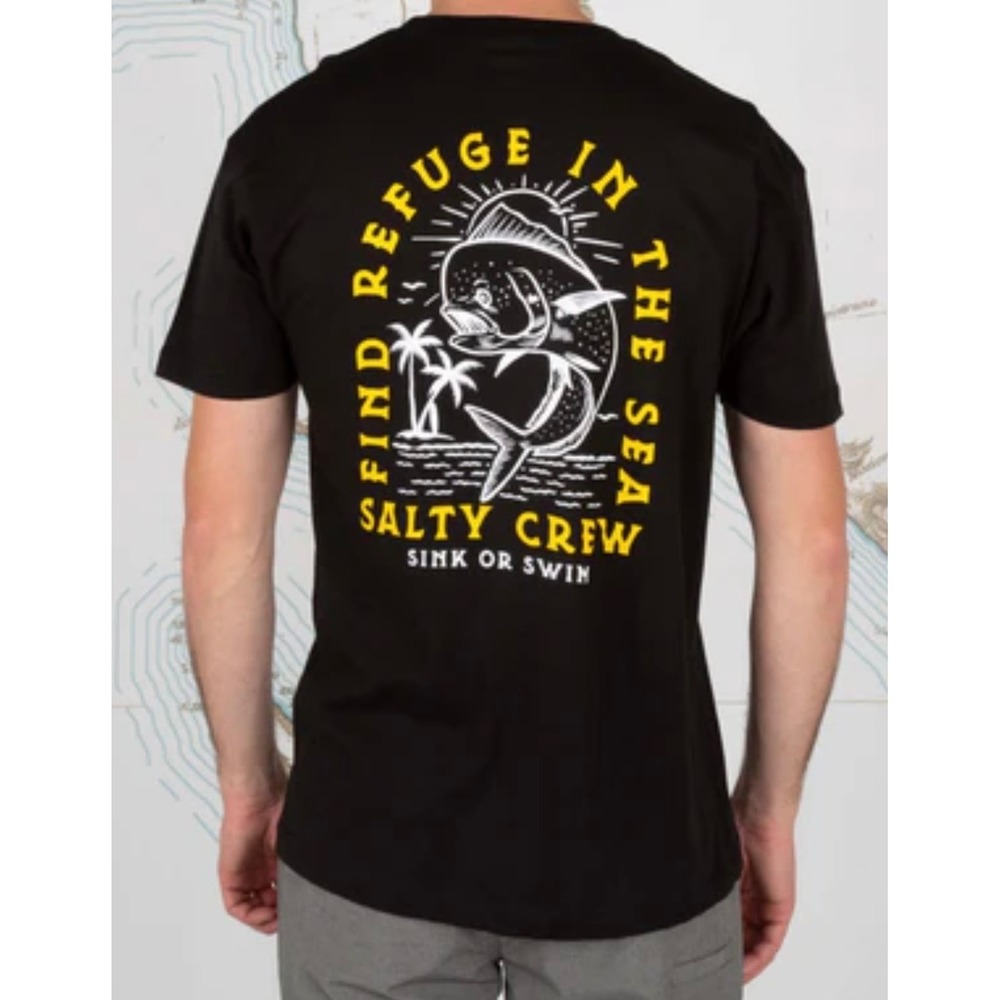 Salty Crew Find Refuge In The Sea Graphic Tshirt Men's 2X Casual Outdoor Summer
